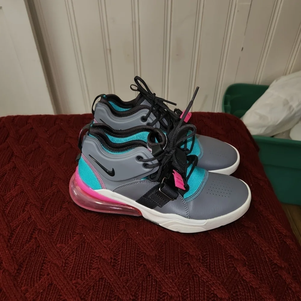 Nike Air Force 270 GS Cool Gray Jade Anthracite AJ8208-005 YOUTH 6.5